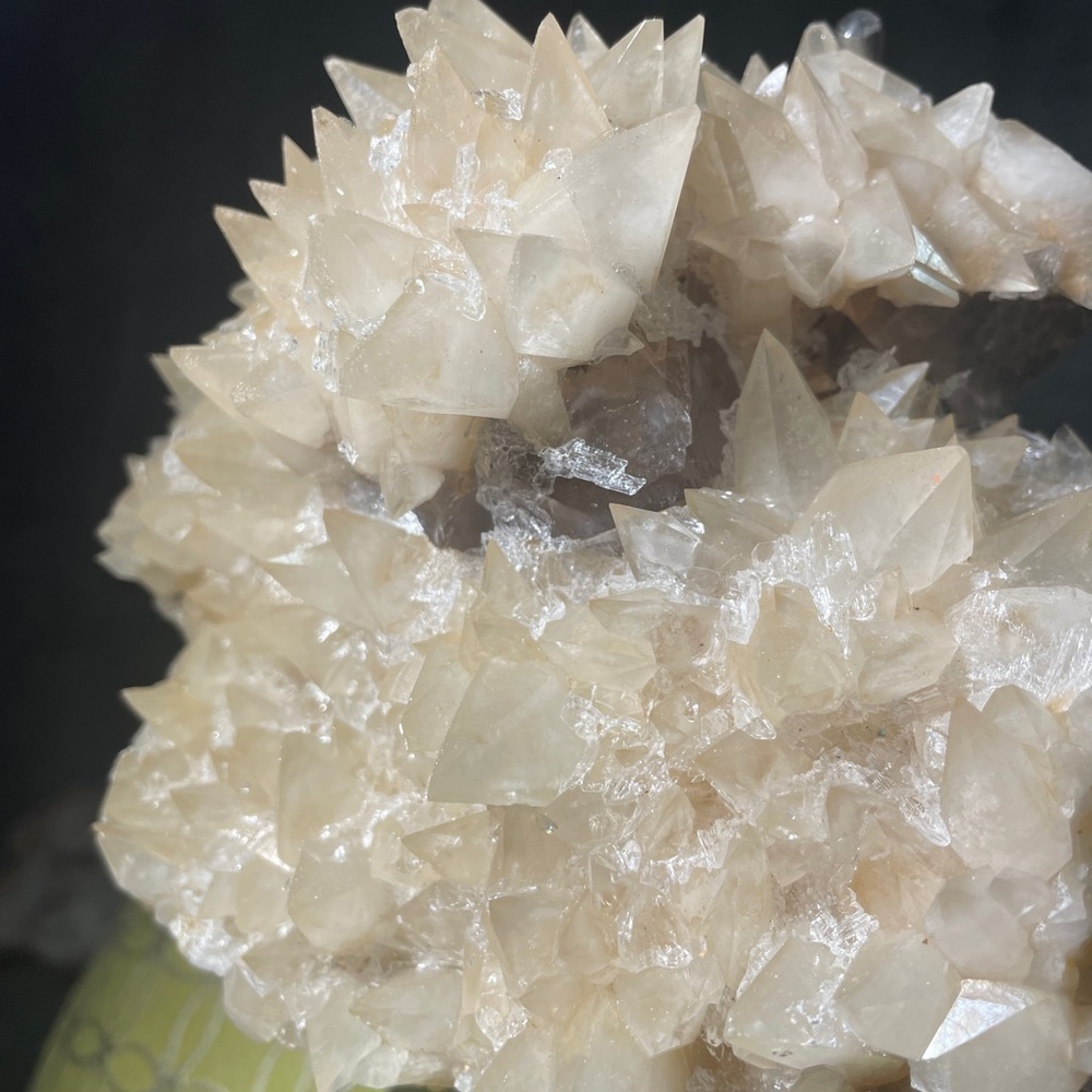 Raw crystal- large yellow tooth calcite FLUORITE W- purple UV 5”x5”x 3” - Picture 7 of 10